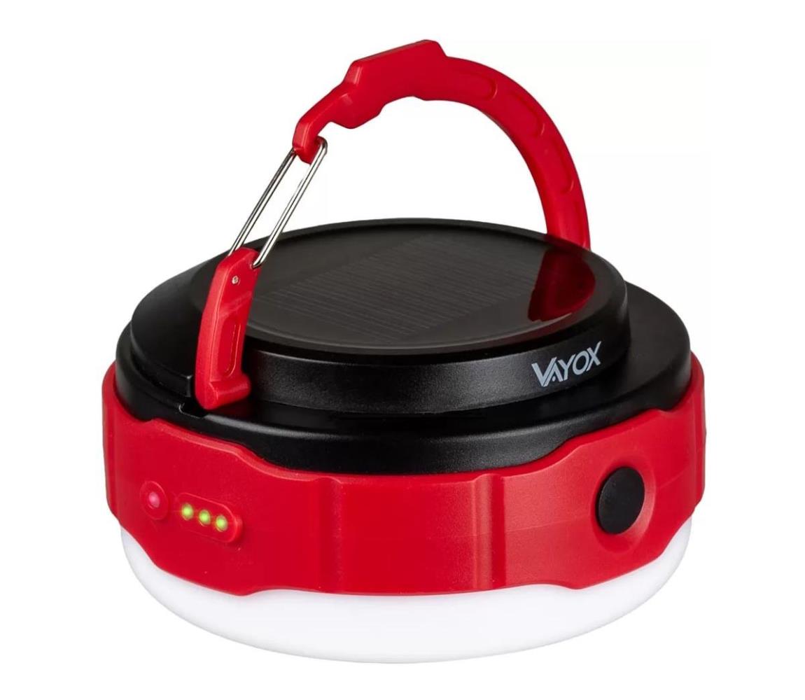 Vayox LED Újratölthető napelemes zseblámpa LED/5V IPX6 500 fényes 2000 mAh VA0100