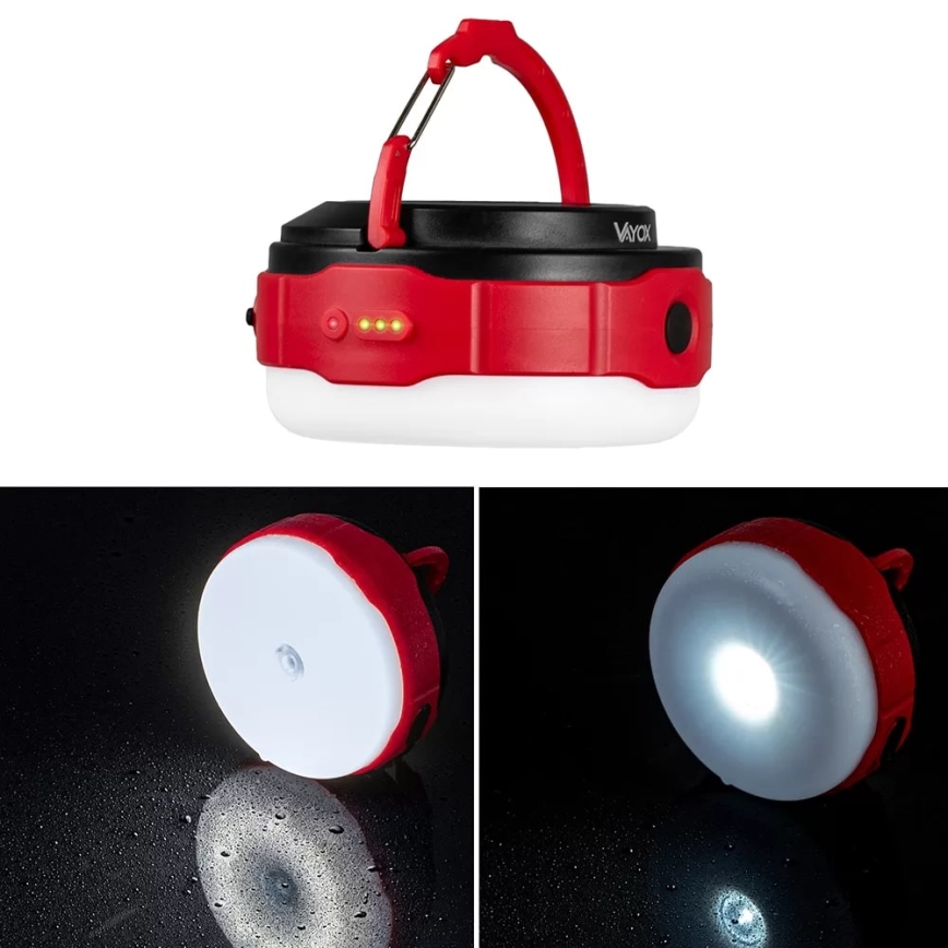 LED Dimmelhető újratölthető napelemes zseblámpa power bank funkcióval LED/3W/5V 3000/4000/6500K IPX6 500 fényes 2000 mAh