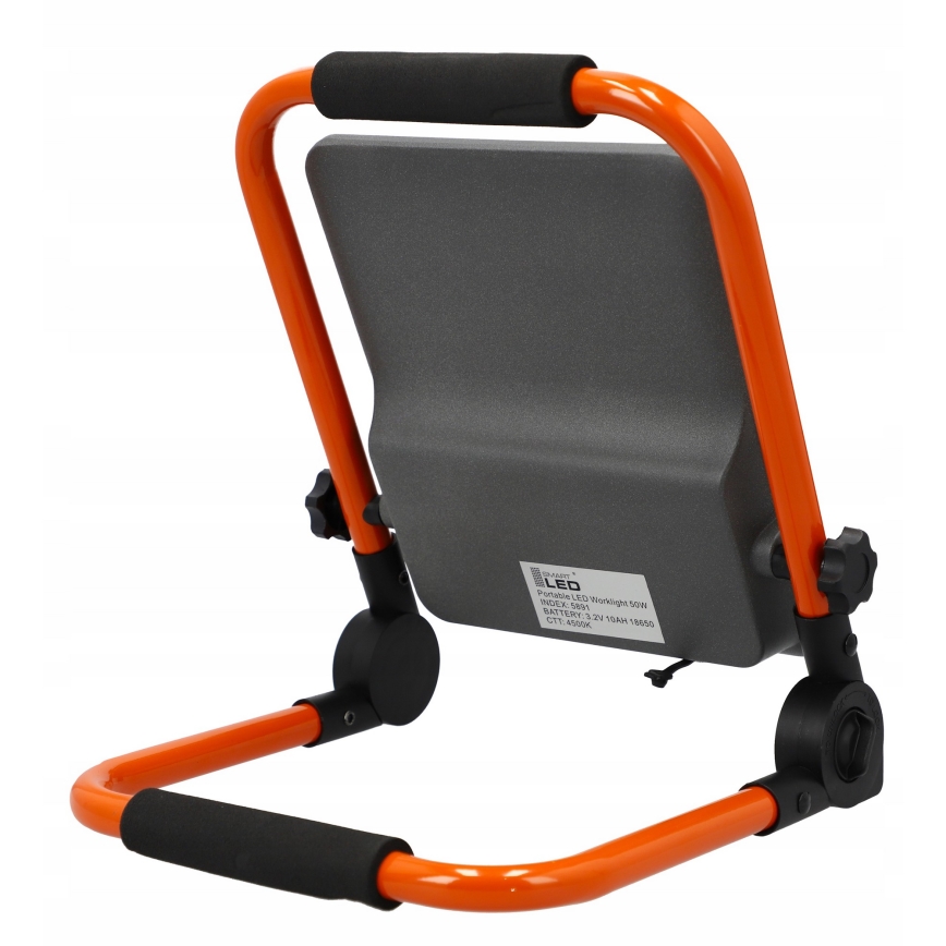 LED újratölthető reflektor állvánnyal LED/50W/3,2V 4500K 10000 mAh IP65 narancssárga