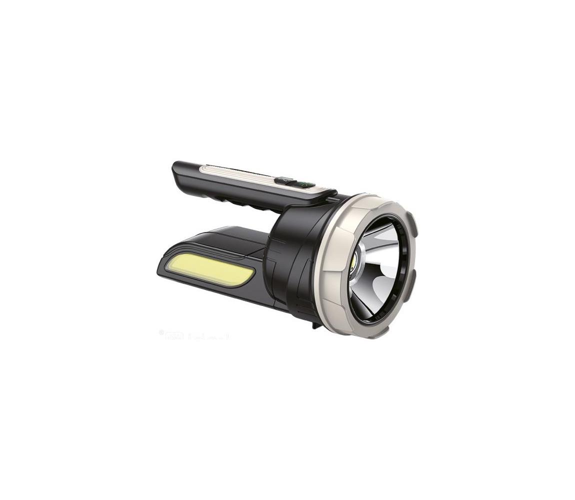 LED újratölthető zseblámpa 2xLED/3W/5V 210 lm 1200 mAh fekete 004131