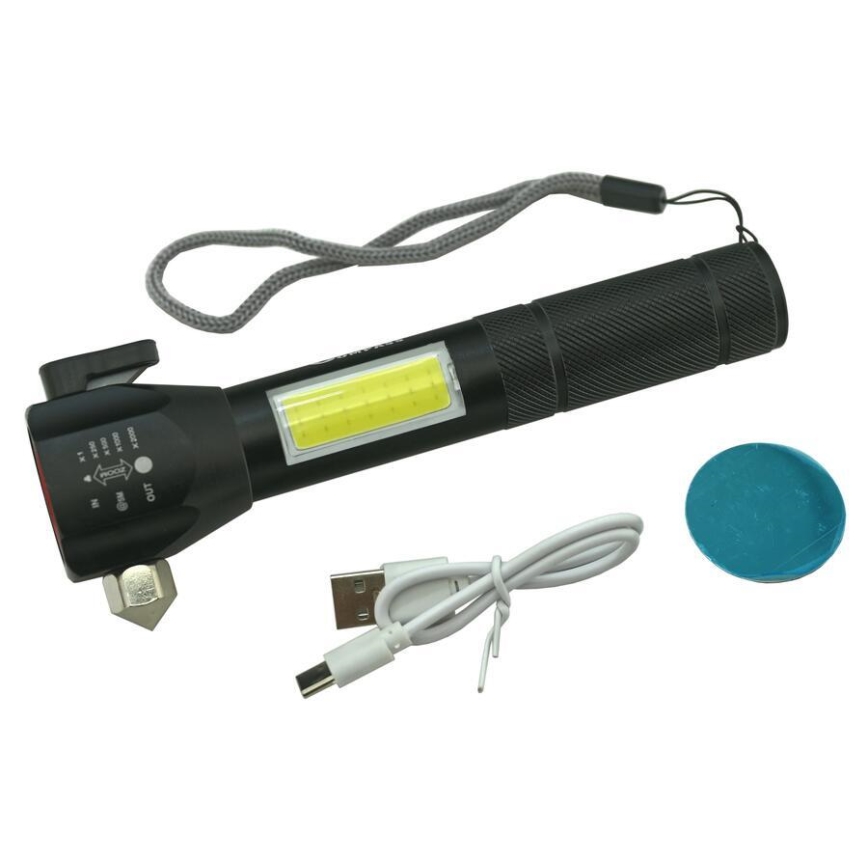 LED újratölthető zseblámpa LED/3W/5V 200 lm 1200 mAh