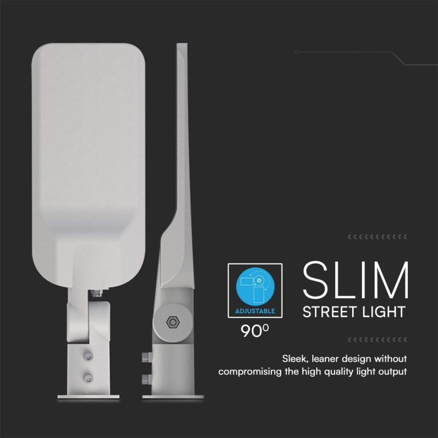 LED utcai lámpa alkonyatérzékelővel SAMSUNG CHIP LED/100W/230V 4000K IP65 szürke