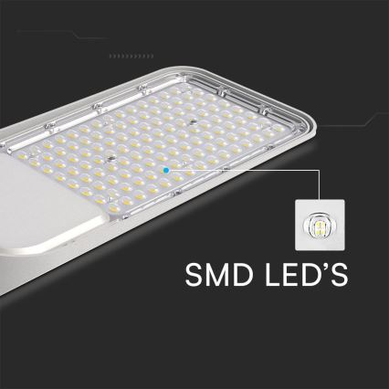 LED utcai lámpa alkonyatérzékelővel SAMSUNG CHIP LED/100W/230V 4000K IP65 szürke