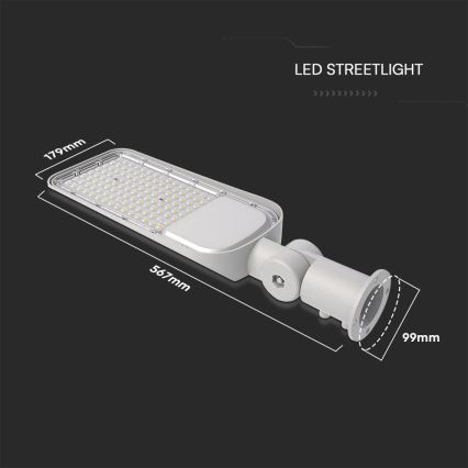 LED utcai lámpa alkonyatérzékelővel SAMSUNG CHIP LED/100W/230V 4000K IP65 szürke