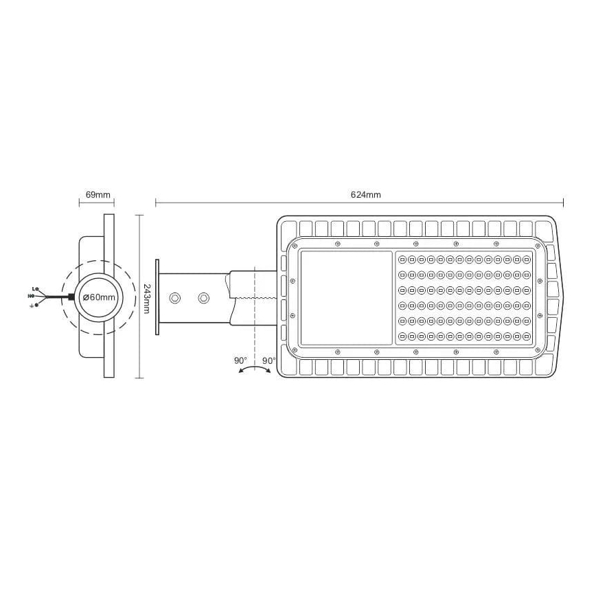 LED Utcai világítás LED/100W/230V 5000K IP65