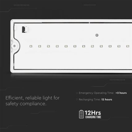 LED Vészvilágító EMERGENCY EXIT LED/3W/230V IP65 6000K 1200mAh