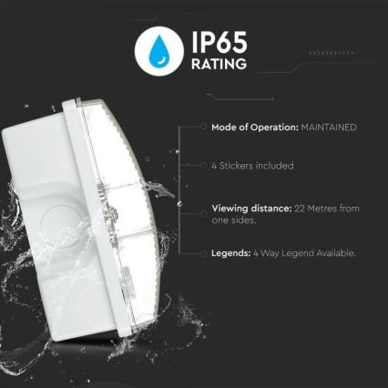 LED Vészvilágító EMERGENCY EXIT LED/3W/230V IP65 6000K 1200mAh