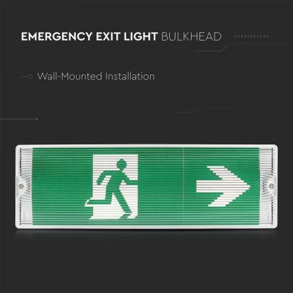 LED Vészvilágító EMERGENCY EXIT LED/3W/230V IP65 6000K 1200mAh
