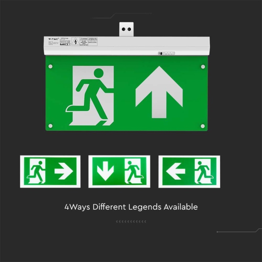 LED Vészvilágítás EMERGENCY EXIT LED/2,5W/230V 4in1 6000K