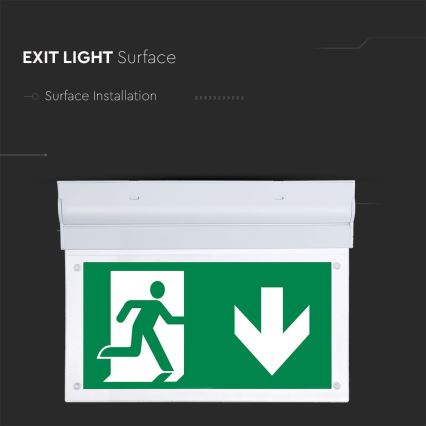 LED Vészvilágítás EMERGENCY EXIT SAMSUNG CHIP LED/2W/230V 6000K