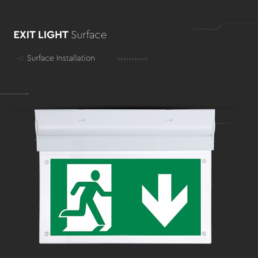 LED Vészvilágítás EMERGENCY EXIT SAMSUNG CHIP LED/2W/230V 6000K