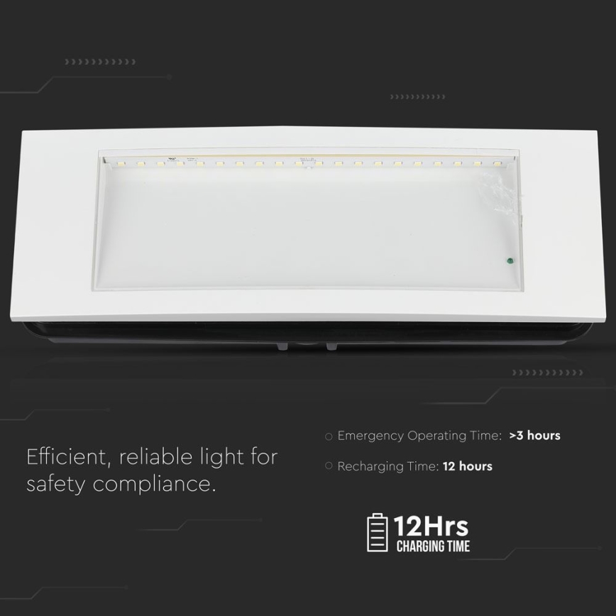LED Vészvilágítás EMERGENCY EXIT SAMSUNG CHIP LED/3,8W/230V 6000K