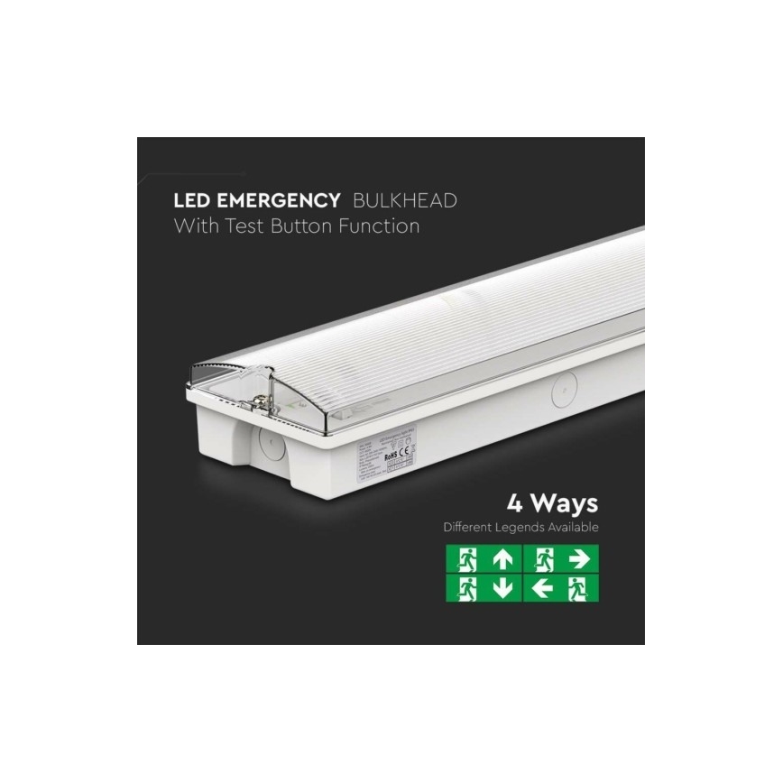 LED Vészvilágítás EMERGENCY EXIT LED/3W/230V 6400K IP65
