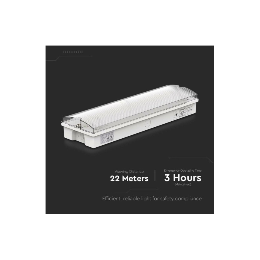 LED Vészvilágítás EMERGENCY EXIT LED/3W/230V 6400K IP65