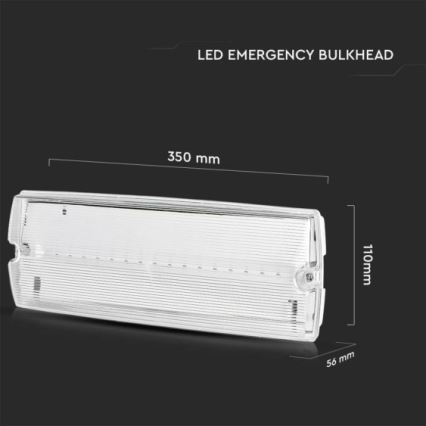 LED Vészvilágítás EMERGENCY EXIT LED/3W/230V 6400K IP65