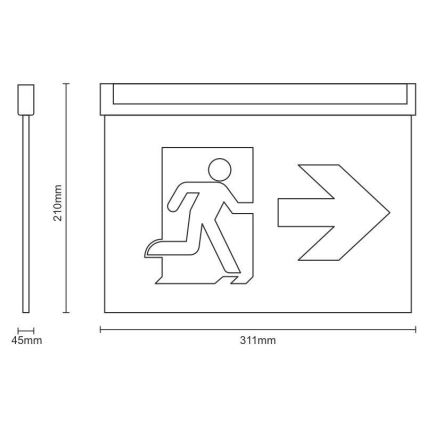 LED Vészvilágítás LED/2W/230V 6000K 1500 mAh