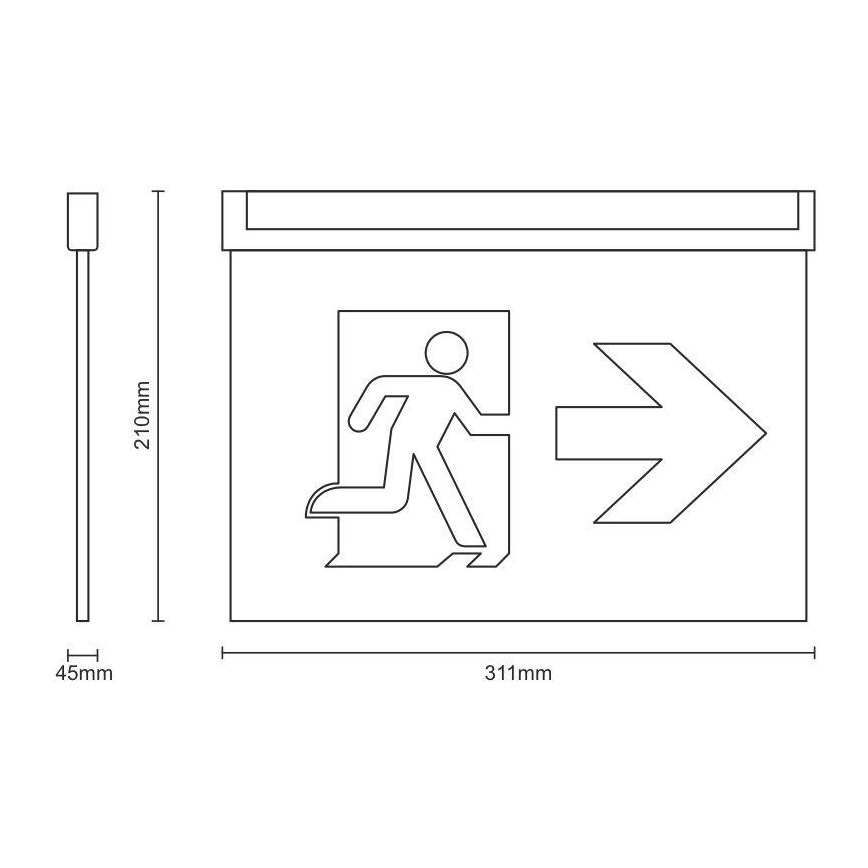 LED Vészvilágítás LED/2W/230V 6000K 1500 mAh