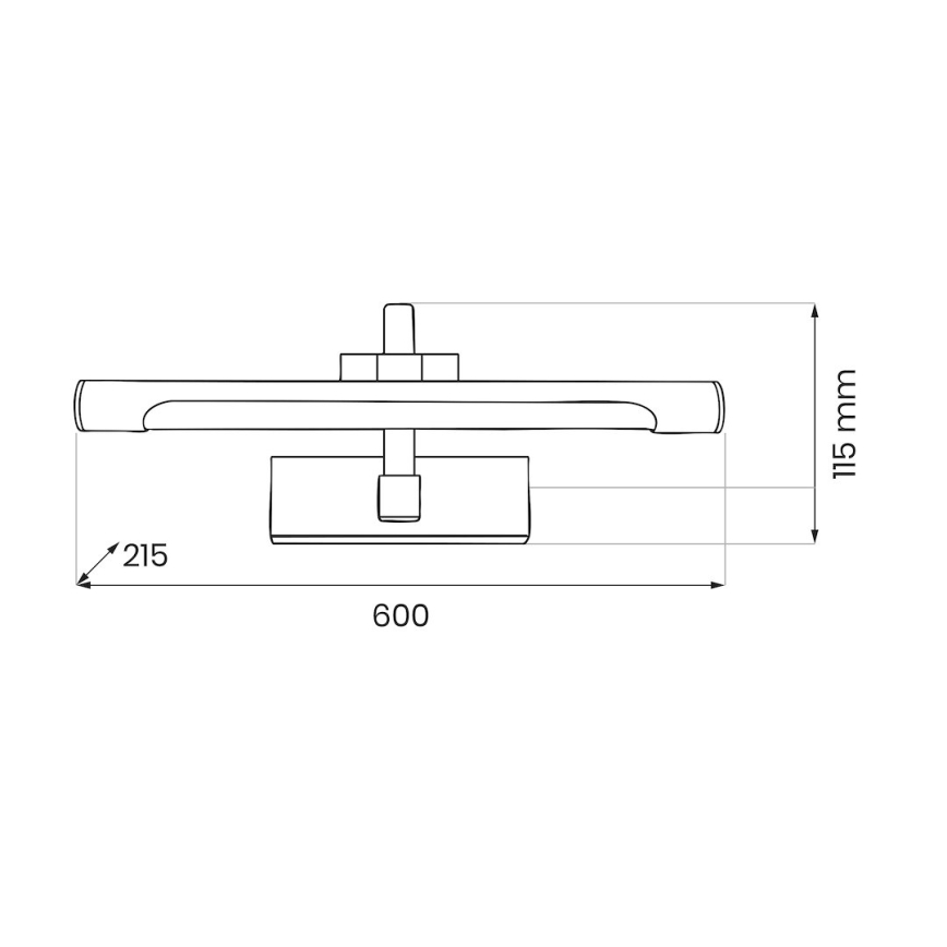 LED VINCI fürdőszobai tükörvilágítás 15W/230V, 60 cm, IP44, fekete