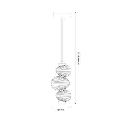 LED zsinóros csillár BOLLA LED/12W/230V átm. 16 cm arany/füstös bézs