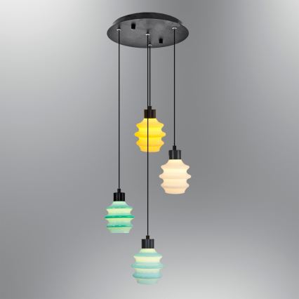 LED zsinóros csillár CACTUS LED/12W/230V 3000K zöld/sárga/fehér