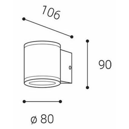 LED2 - Kültéri fali lámpa MIDO 1xGU10/50W/230V antracit IP54