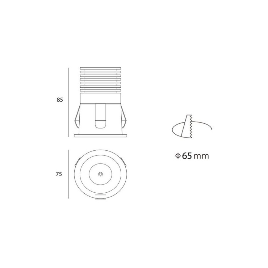 LED2 - LED Beépíthető spotlámpa RAY LED/10W/230V fehér IP44