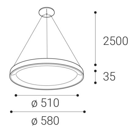 LED2 - LED Csillár zsinóron BELLA LED/48W/230V 3000K/4000K fehér