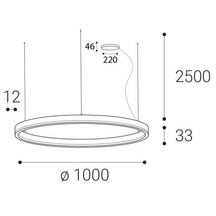 LED2 - LED Dimmelhető csillár zsinóron CIRCLE LED/80W/230V 3000K/4000K átm. 100 cm fehér