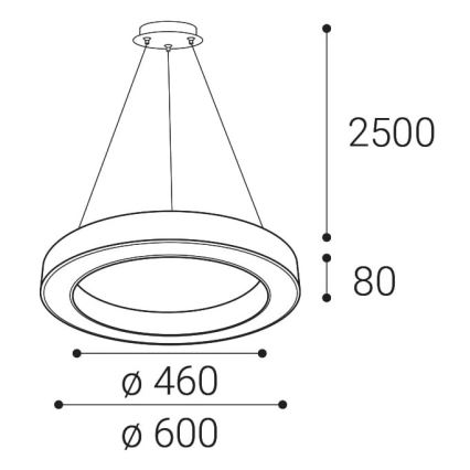 LED2 - LED Dimmelhető csillár zsinóron SATURN LED/50W/230V 3000K/4000K fehér
