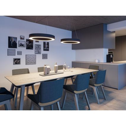 LED2 - LED Dimmelhető csillár zsinóron SATURN LED/50W/230V 3000K/4000K fekete