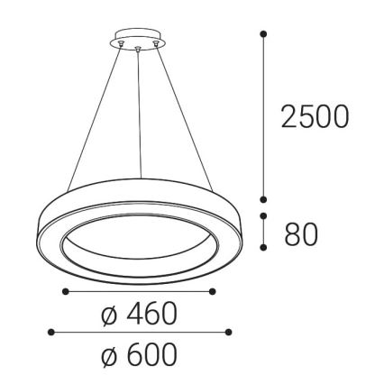 LED2 - LED Dimmelhető csillár zsinóron SATURN LED/50W/230V 3000K/4000K fekete