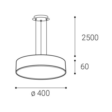 LED2 - LED függeszték zsinóron MONO SLIM LED/30W/230V 3000K/4000K átmérő 40 cm fehér
