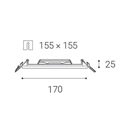 LED2 - LED Fürdőszobai beépíthető lámpa SLIM LED/15W/230V IP43 CRI 90