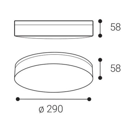 LED2 - LED Fürdőszobai mennyezeti lámpatest YPSO LED/22W/230V 3000/4000K IP54 átm. 29 cm fehér