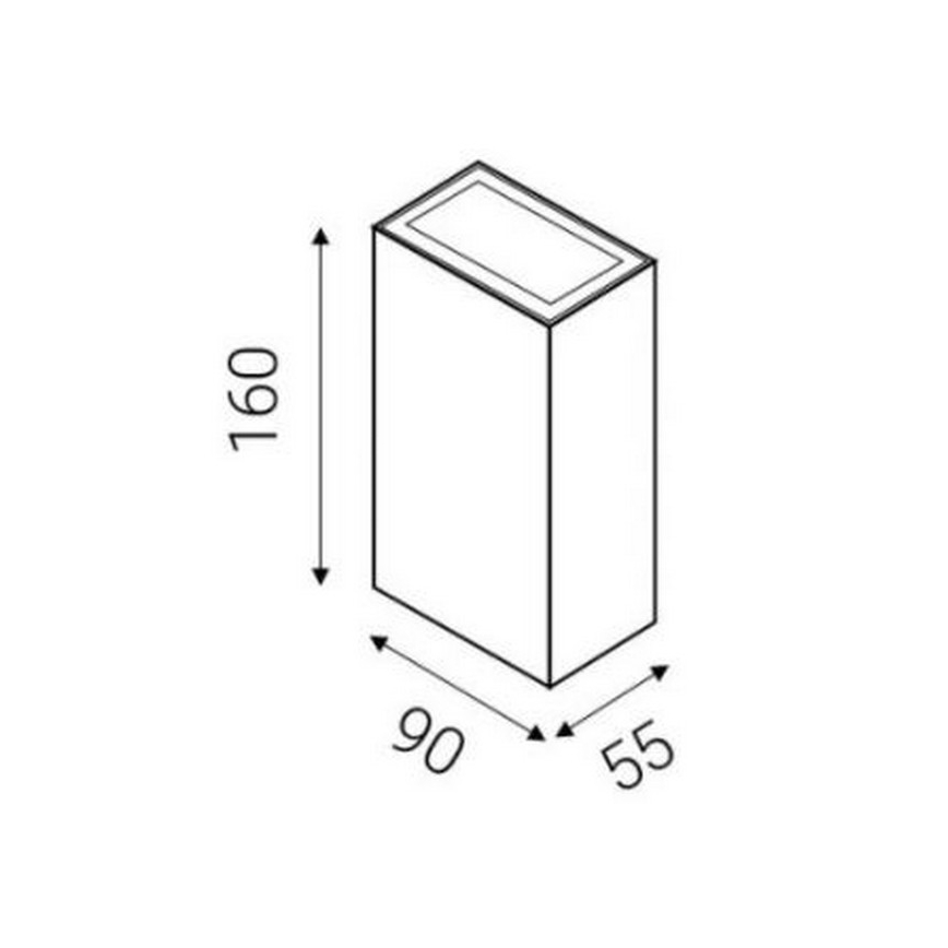 LED2 - LED Kültéri fali lámpa BLOCK 2xLED/3W/230V IP54