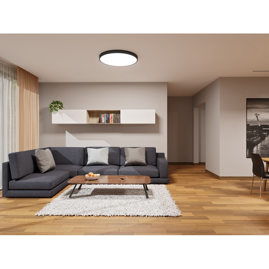LED2 - LED mennyezeti lámpa MONO SLIM, 80 W / 230 V, 3000K / 4000K, Ø 80 cm, fekete