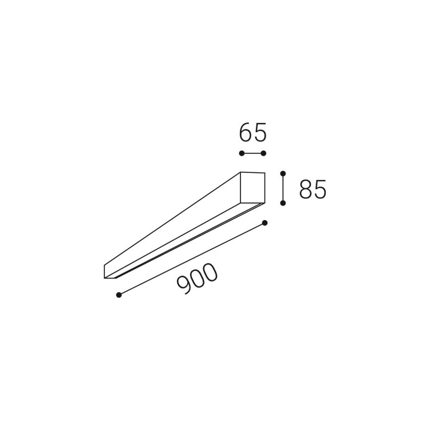 LED2 - LED mennyezeti lámpatest LINO LED/24W/230V 3000/3500/4000K 90 cm fekete