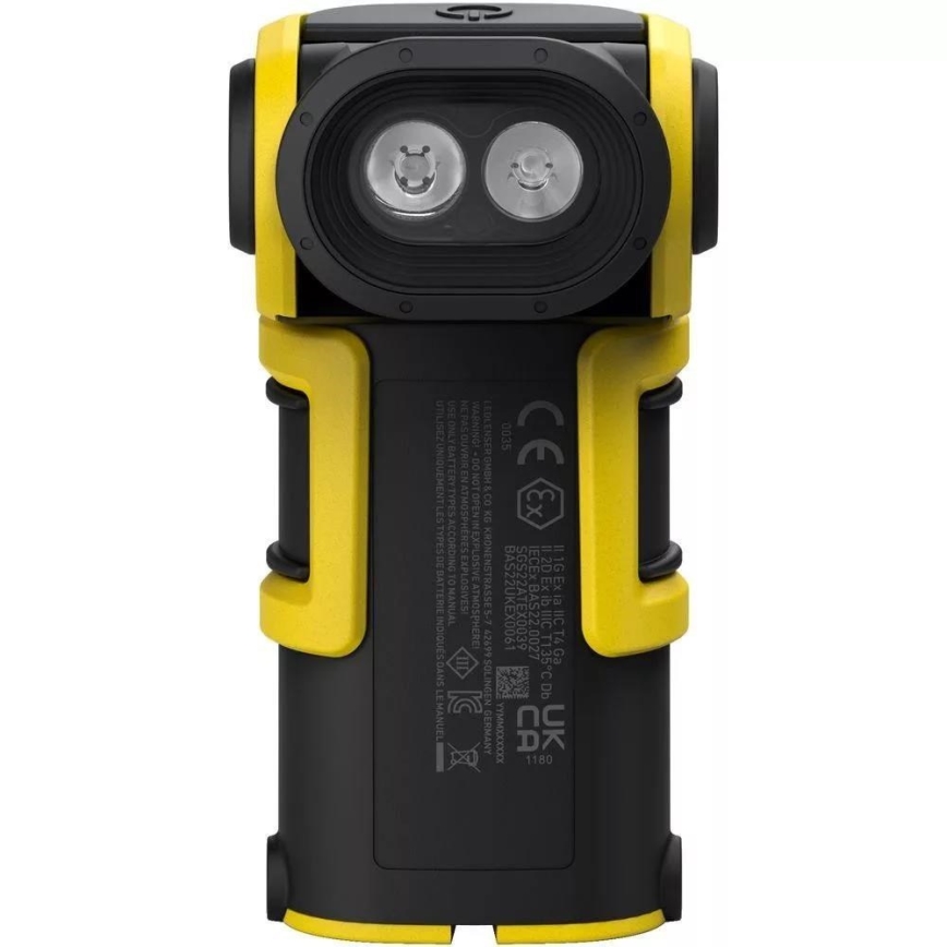 Ledlenser EXC6R - fényerőszabályozható, újratölthető LED-lámpa töltőállomással, 1900 mAh, IP68, 300 lm, 10 h, sárga
