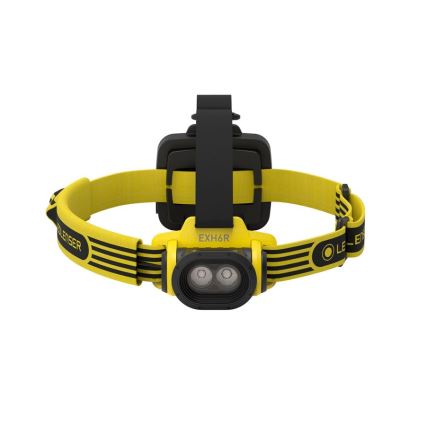 Ledlenser EXH6R - Fényerő-szabályozható, újratölthető LED fejlámpa, 1900 mAh, IP68, 250 lm, 15 óra, sárga