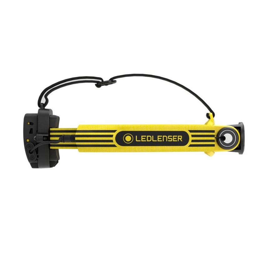 Ledlenser EXH6R - Fényerő-szabályozható, újratölthető LED fejlámpa, 1900 mAh, IP68, 250 lm, 15 óra, sárga