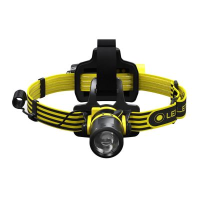 Ledlenser EXH8 - LED, állítható fényerejű fejlámpa, LED/3xAA, IP66, 180 lm, 40 óra, sárga