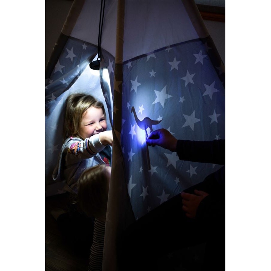 Ledlenser KIDCAMP6 DINO - fényerőszabályozható hordozható LED-lámpa LED/3×AAA IP44 zöld