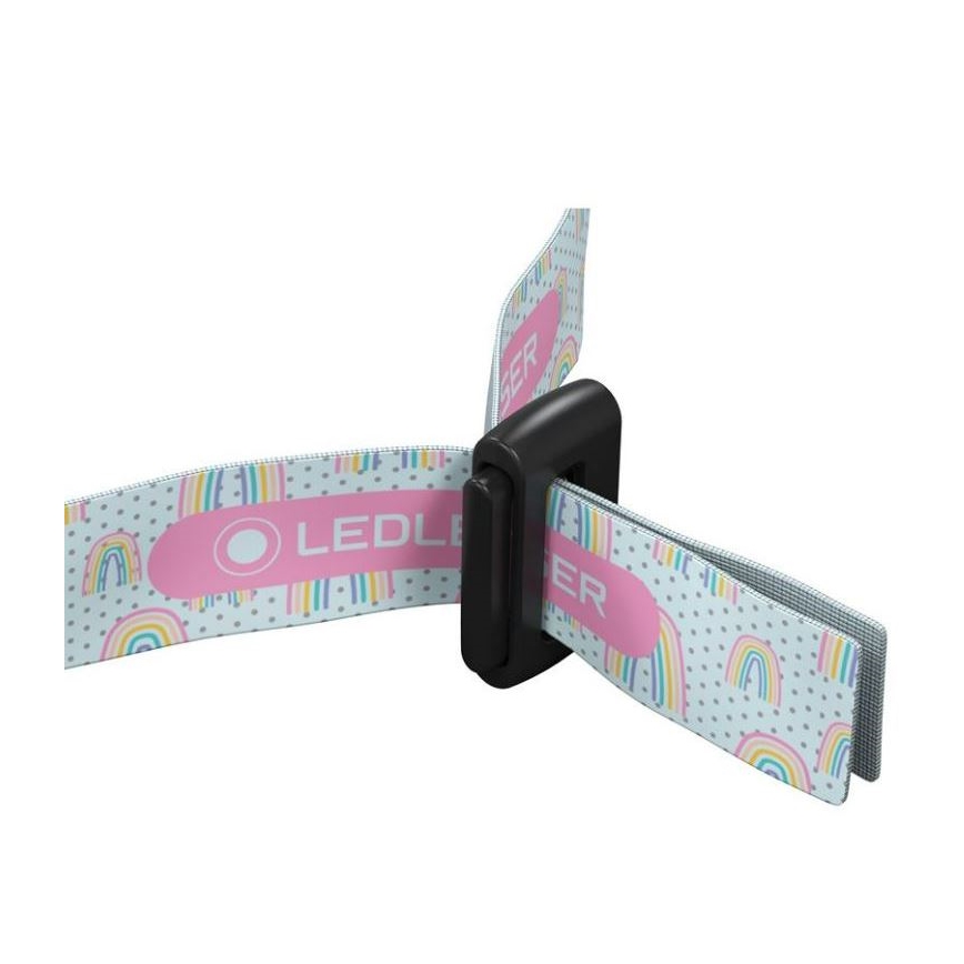Ledlenser KIDLED4R RAINBOW - LED, fényerőszabályozható, újratölthető gyerek fejlámpa, LED/280 mAh, IPX4, 40 lm, 18 h, lila