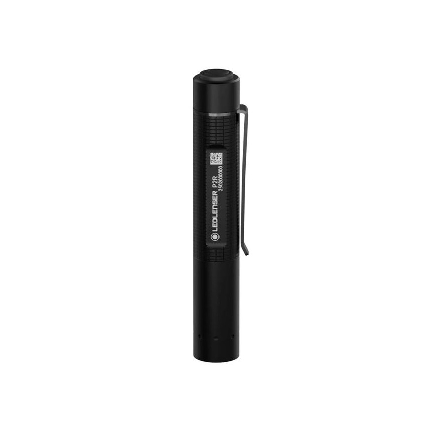 Ledlenser P2R - fényerőszabályozható, újratölthető LED zseblámpa, 1×AAA/300 mAh, IP54, 200 lm, 8 óra, fekete