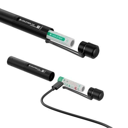 Ledlenser P2R - fényerőszabályozható, újratölthető LED zseblámpa, 1×AAA/300 mAh, IP54, 200 lm, 8 óra, fekete