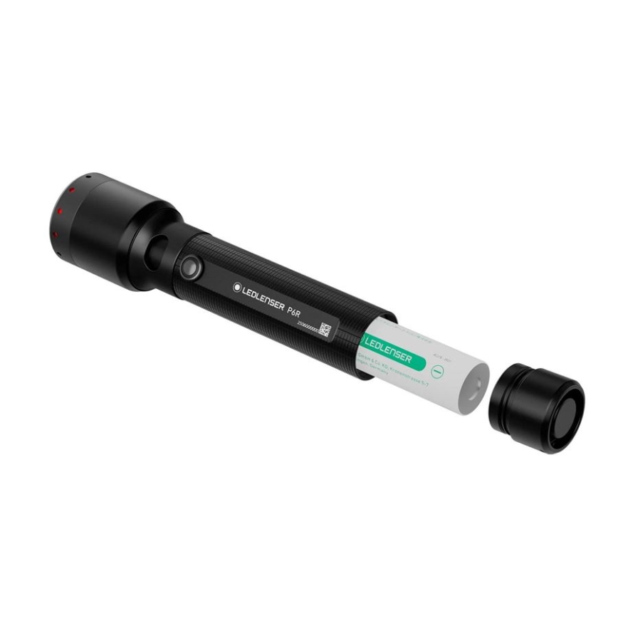 Ledlenser P6R - fényerőszabályozható, újratölthető LED zseblámpa, 3000 mAh akkumulátor, IP68, 1200 lm, 65 óra üzemidő, fekete