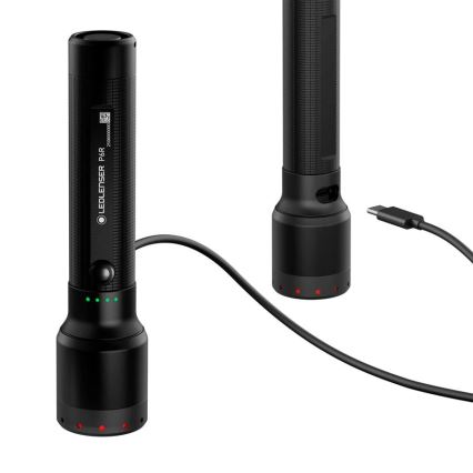 Ledlenser P6R - fényerőszabályozható, újratölthető LED zseblámpa, 3000 mAh akkumulátor, IP68, 1200 lm, 65 óra üzemidő, fekete