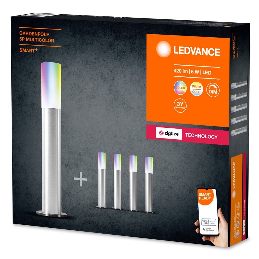 Ledvance - Készlet 5x LED RGBW Dimmelhető kültéri lámpa SMART+ GARDENPOLE LED/6W/230V IP44