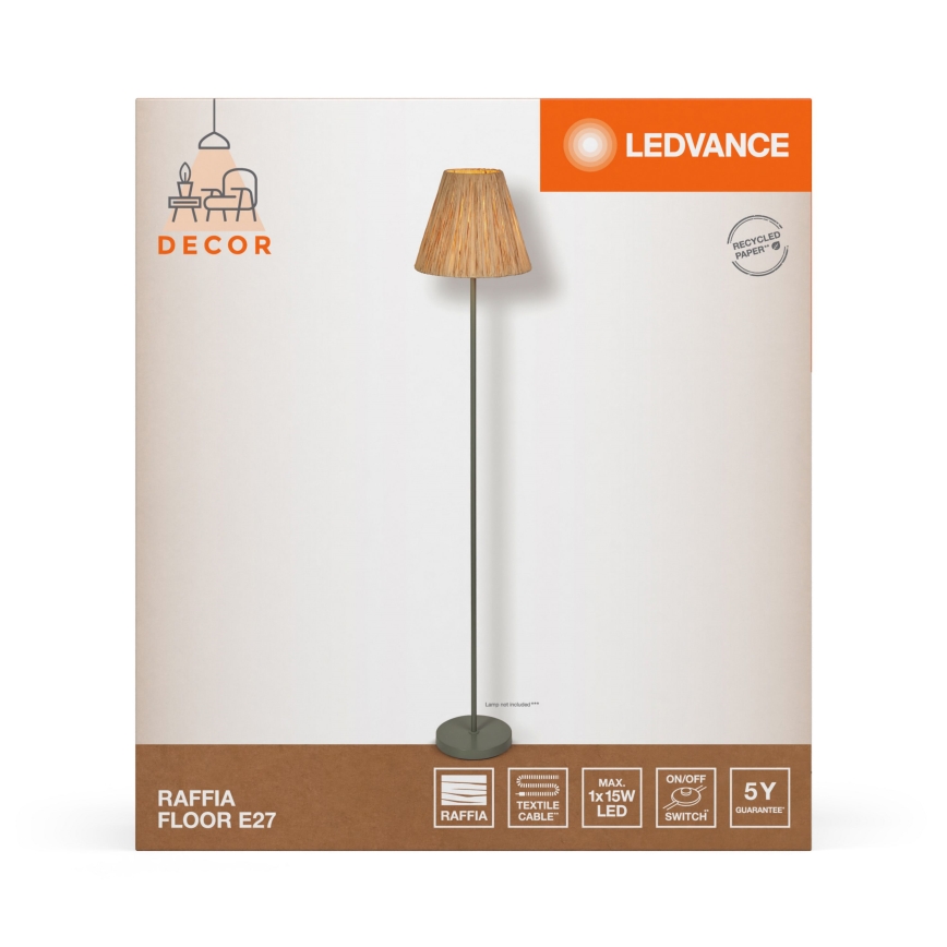 Ledvance - Állólámpa DECOR RAFFIA 1xE27/15W/230V raffia háncs
