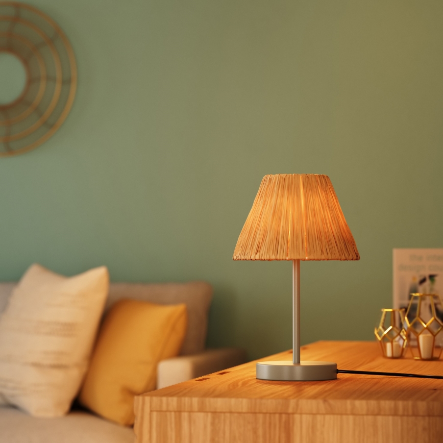 Ledvance - Asztali lámpa DECOR RAFFIA 1xE27/15W/230V raffia háncs